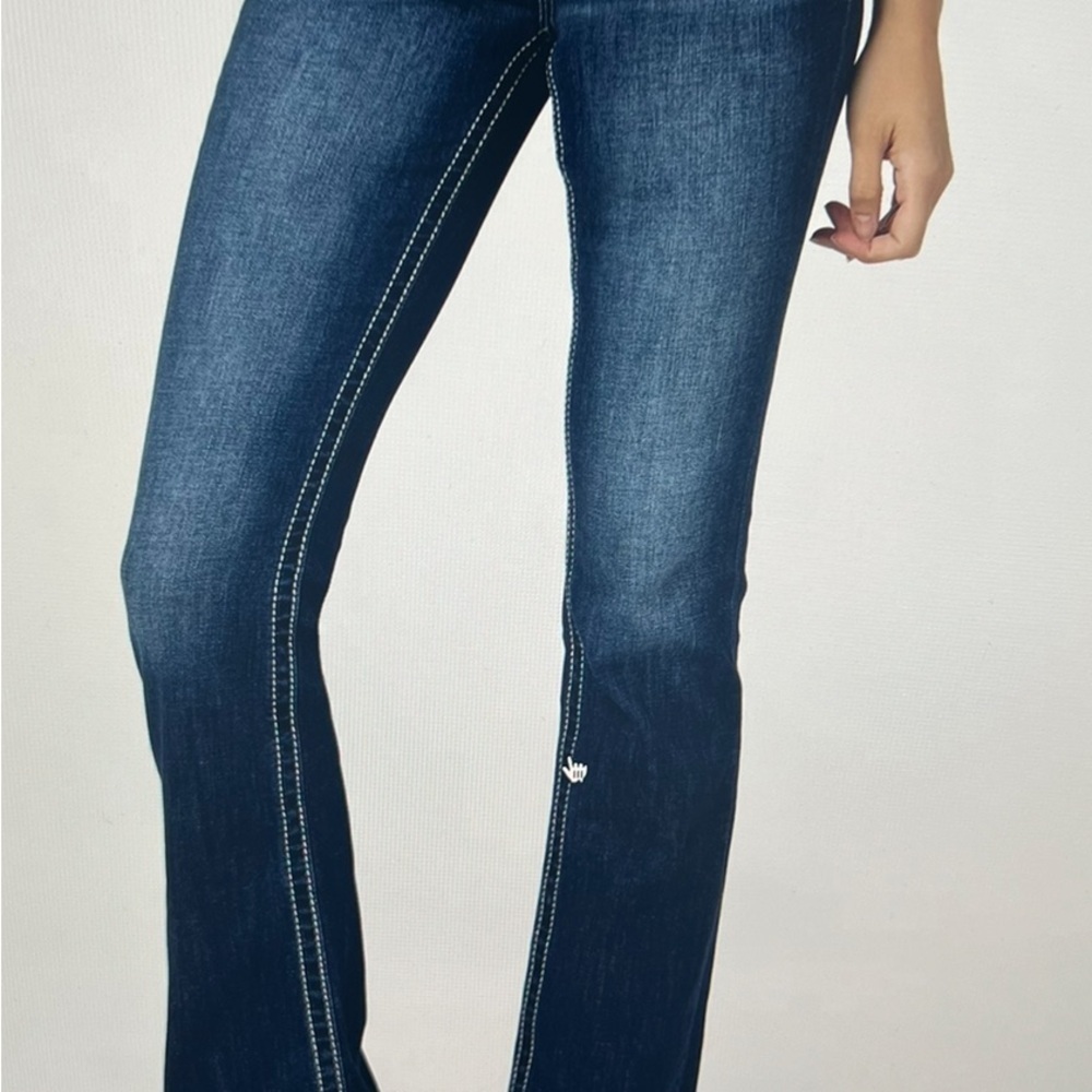 Miss Me Blue Skinny Jeans with Contrast Stitching NWOT Size 28 Women's Skinny - Picture 2 of 13